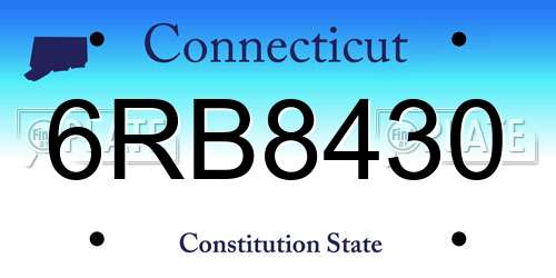6RB8430 Connecticut License Plate