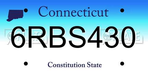 6RBS430 Connecticut License Plate