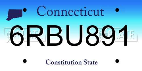 6RBU891 Connecticut License Plate