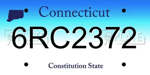 6RC2372 Connecticut License Plate