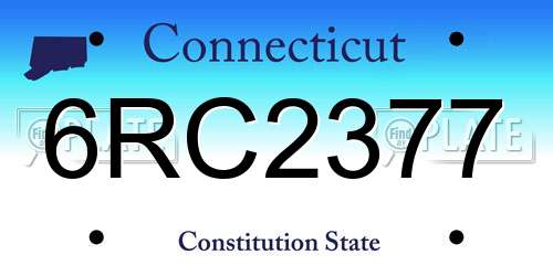 6RC2377 Connecticut License Plate