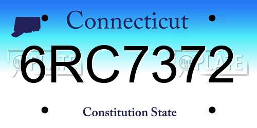 6RC7372 Connecticut License Plate