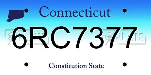 6RC7377 Connecticut License Plate