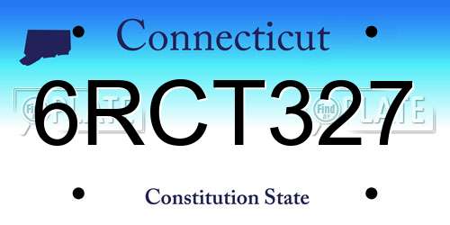 6RCT327 Connecticut License Plate