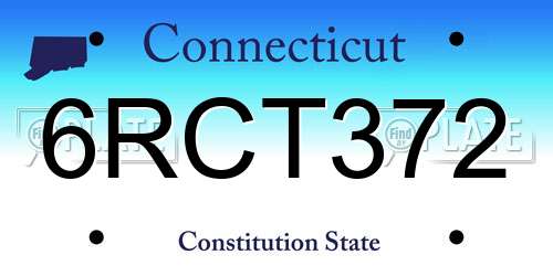 6RCT372 Connecticut License Plate
