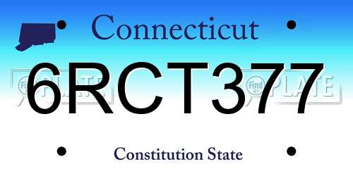 6RCT377 Connecticut License Plate