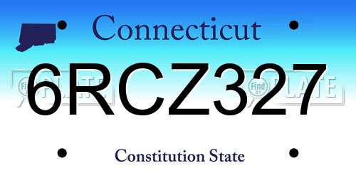 6RCZ327 Connecticut License Plate