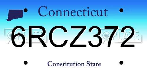 6RCZ372 Connecticut License Plate