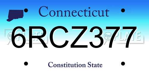 6RCZ377 Connecticut License Plate