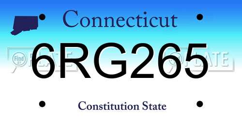 6RG265 Connecticut License Plate