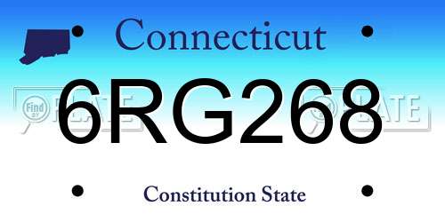 6RG268 Connecticut License Plate