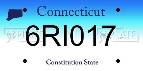 6RI017 Connecticut License Plate