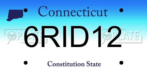 6RID12 Connecticut License Plate