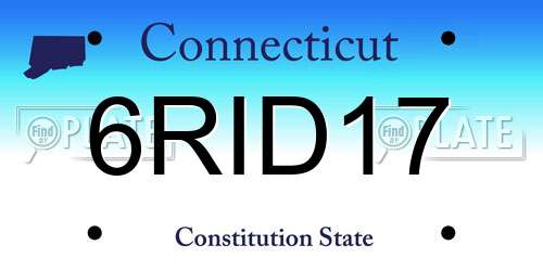 6RID17 Connecticut License Plate