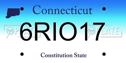 6RIO17 Connecticut License Plate