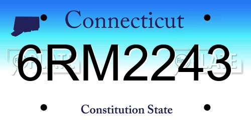 6RM2243 Connecticut License Plate