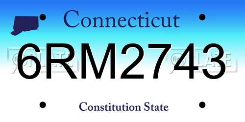 6RM2743 Connecticut License Plate
