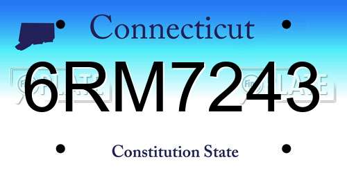 6RM7243 Connecticut License Plate