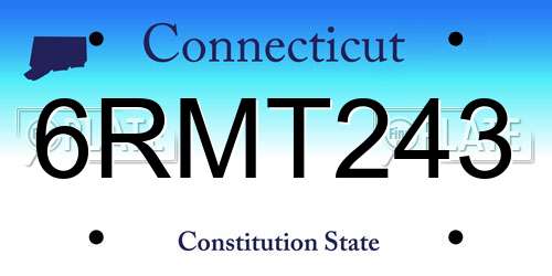 6RMT243 Connecticut License Plate