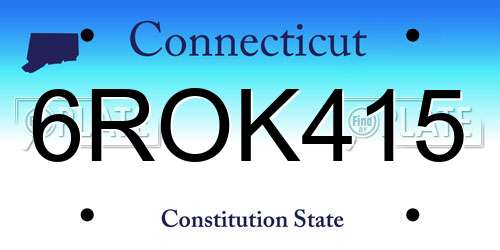 6ROK415 Connecticut License Plate