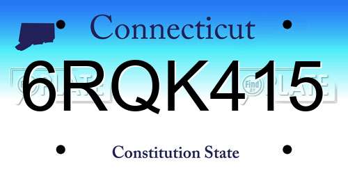 6RQK415 Connecticut License Plate