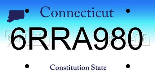 6RRA980 Connecticut License Plate