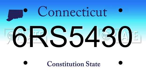 6RS5430 Connecticut License Plate