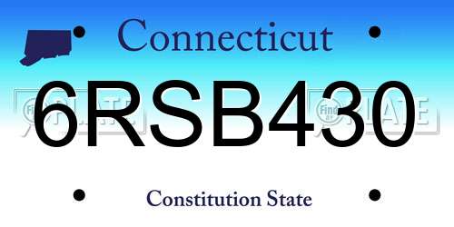 6RSB430 Connecticut License Plate