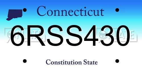 6RSS430 Connecticut License Plate