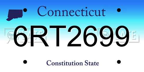 6RT2699 Connecticut License Plate
