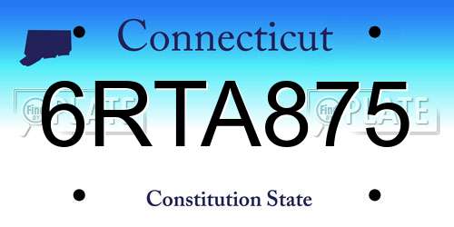 6RTA875 Connecticut License Plate