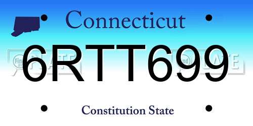 6RTT699 Connecticut License Plate