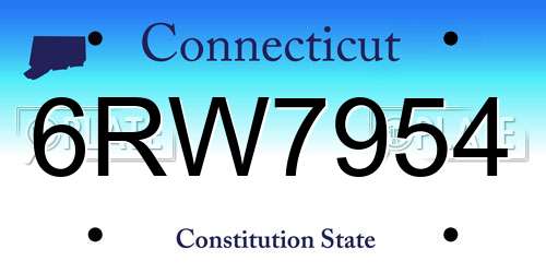 6RW7954 Connecticut License Plate