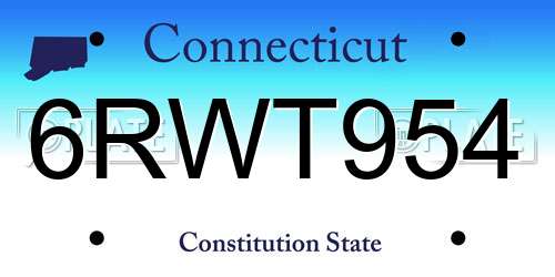 6RWT954 Connecticut License Plate