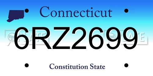 6RZ2699 Connecticut License Plate