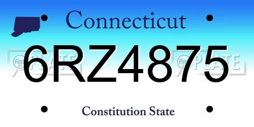 6RZ4875 Connecticut License Plate