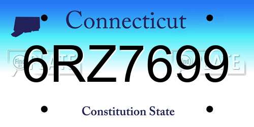 6RZ7699 Connecticut License Plate