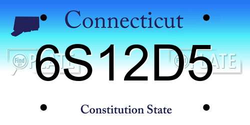 6S12D5 Connecticut License Plate