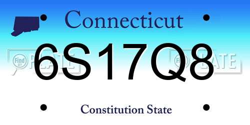 6S17Q8 Connecticut License Plate