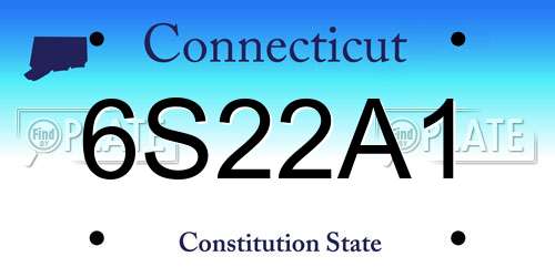 6S22A1 Connecticut License Plate