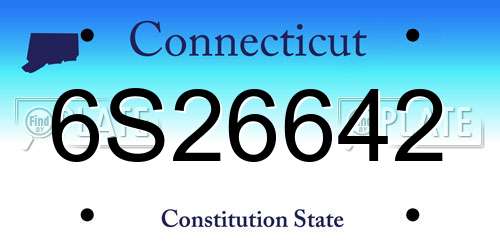 6S26642 Connecticut License Plate