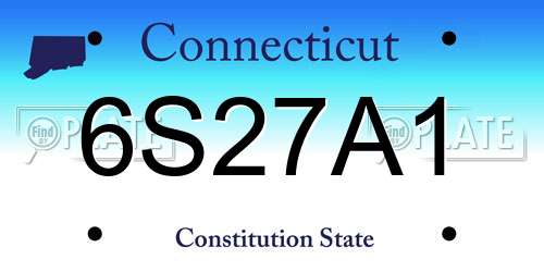 6S27A1 Connecticut License Plate