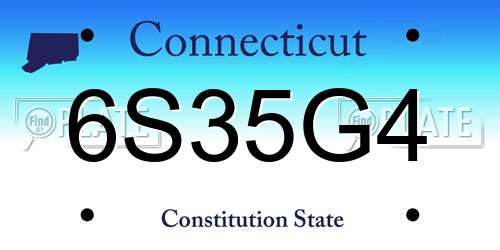 6S35G4 Connecticut License Plate