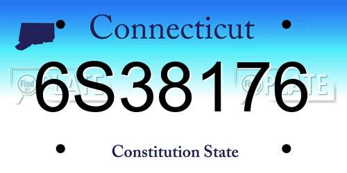 6S38176 Connecticut License Plate