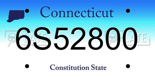 6S52800 Connecticut License Plate