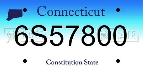 6S57800 Connecticut License Plate