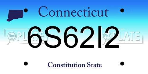 6S62I2 Connecticut License Plate