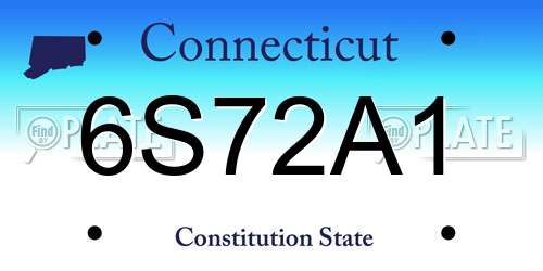 6S72A1 Connecticut License Plate