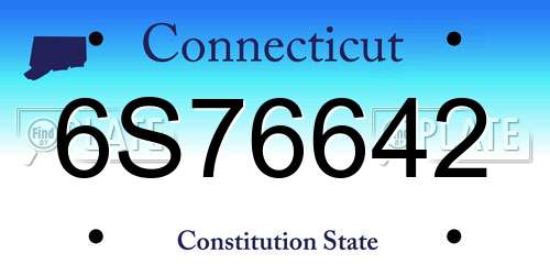 6S76642 Connecticut License Plate