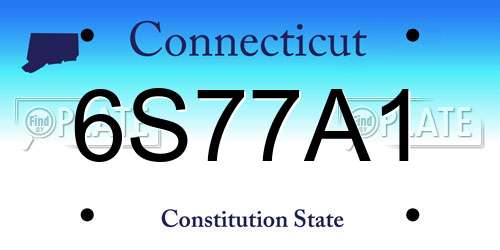 6S77A1 Connecticut License Plate